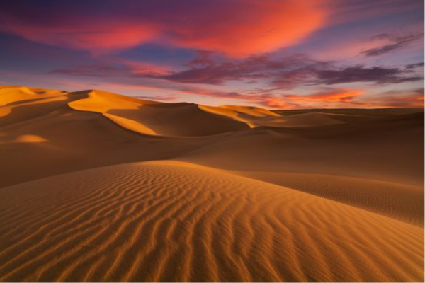 sunset desert dunes from Taghazout